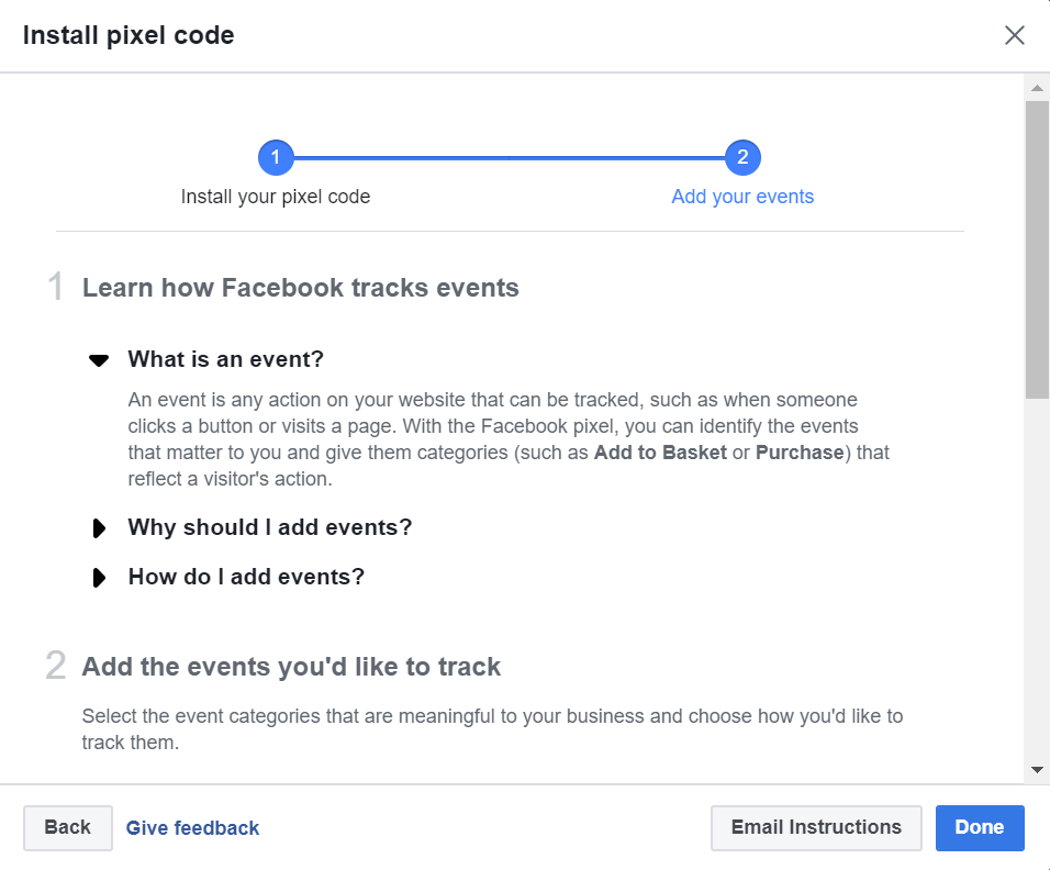 Add Events To Facebook Pixel Code