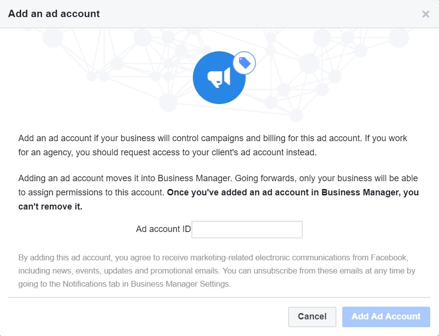 Add Existing Facebook Ad Account