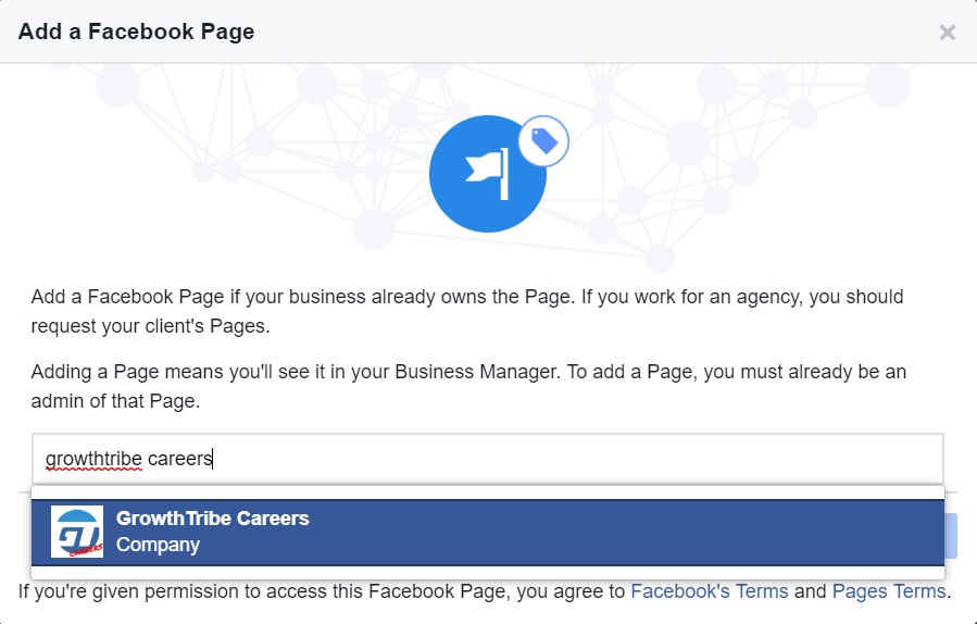 Add Existing Facebook Page