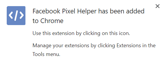 Added Facebook Pixel Helper