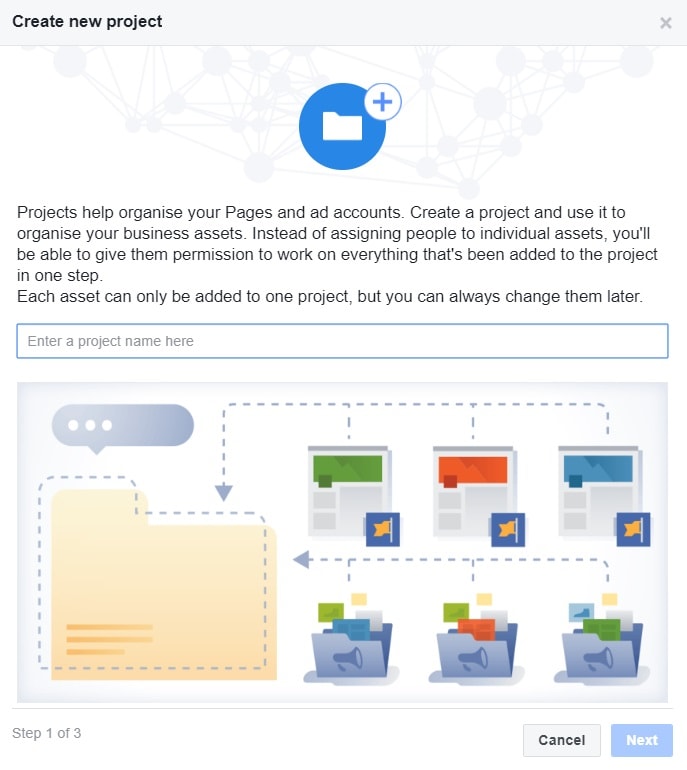 Create New Facebook Project