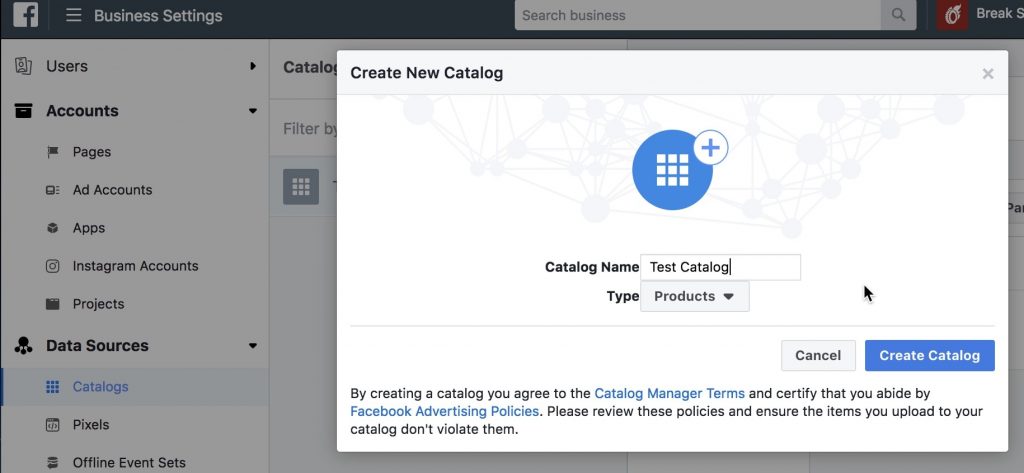 Create Facebook Product Catalog