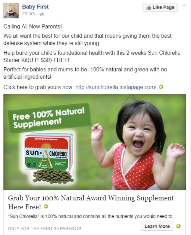 Facebook Ad Image Relevant Example