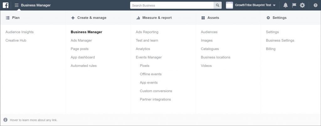 Facebook Business Manager Dashboard