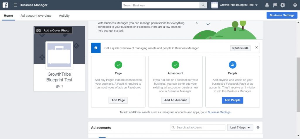 Facebook Business Manager Homepage 3