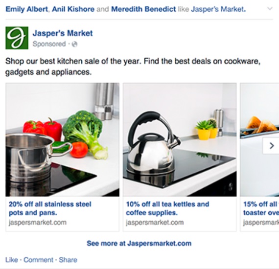 Facebook Carousel Ad Example