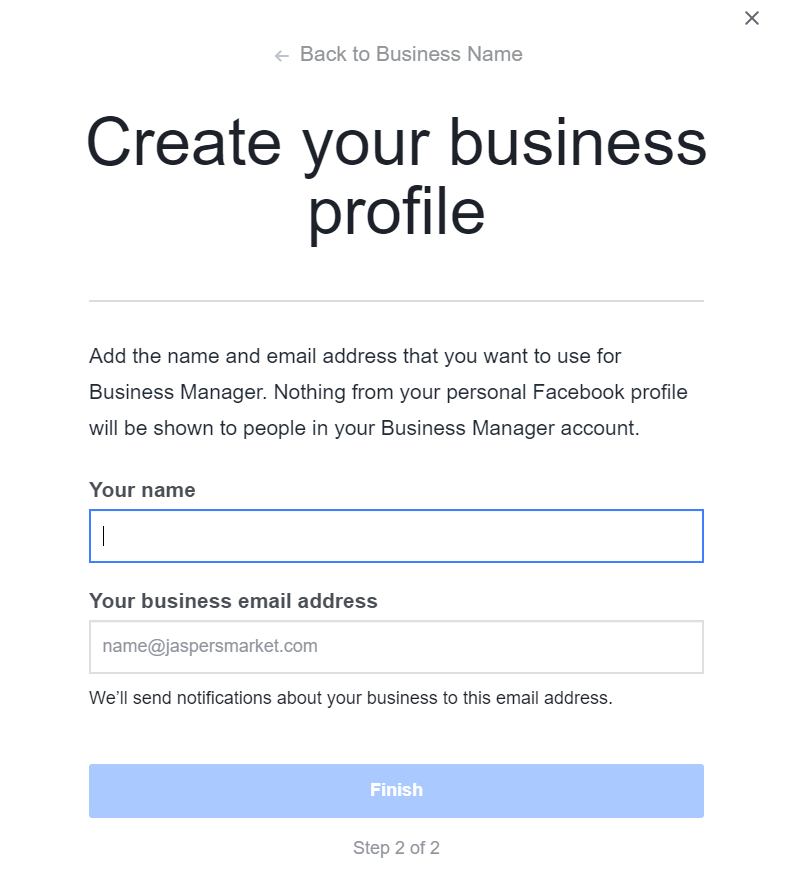 Facebook Create Business Profile