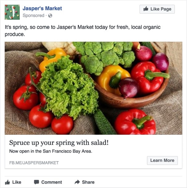 Facebook Single Ad Image Example