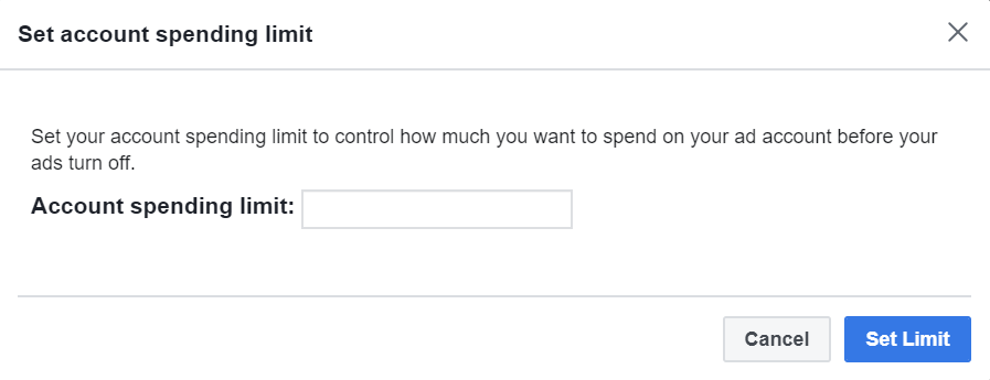 Set Facebook Ad Account Spending Limit