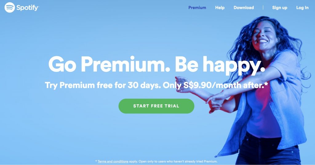 Spotify Free Trial Example