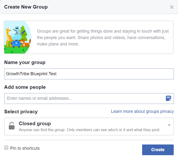 Create New Facebook Group