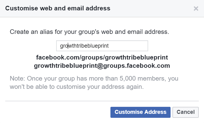 Customise Facebook URL