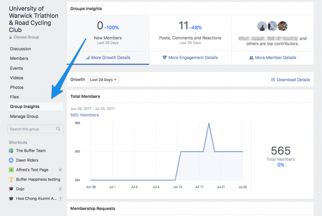 Facebook Group Insights Example