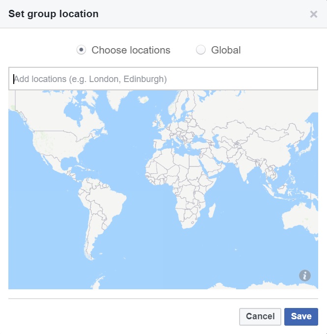 Facebook Group Set Location