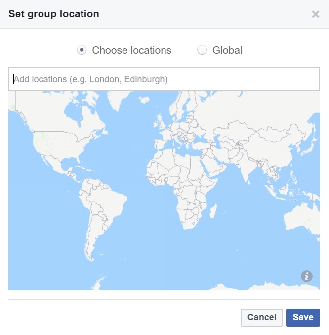 Facebook Group Set Location