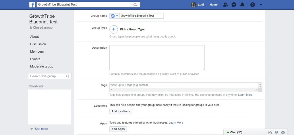 Facebook Group Settings