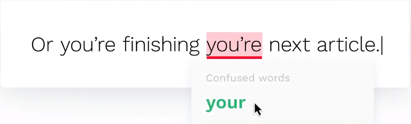 Grammarly Correction Example