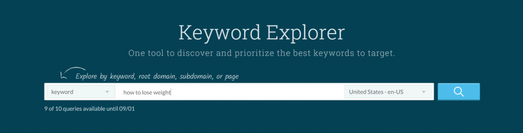 Moz Keyword Explorer