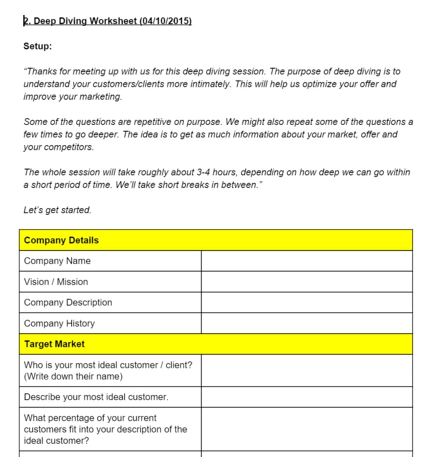 Worksheet Example