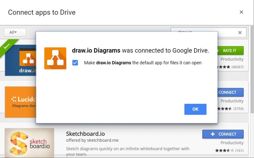 draw.io Connected To Google Drive