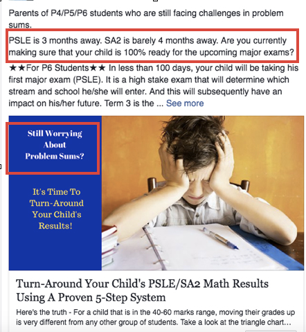 Facebook ad for Math Accelerator